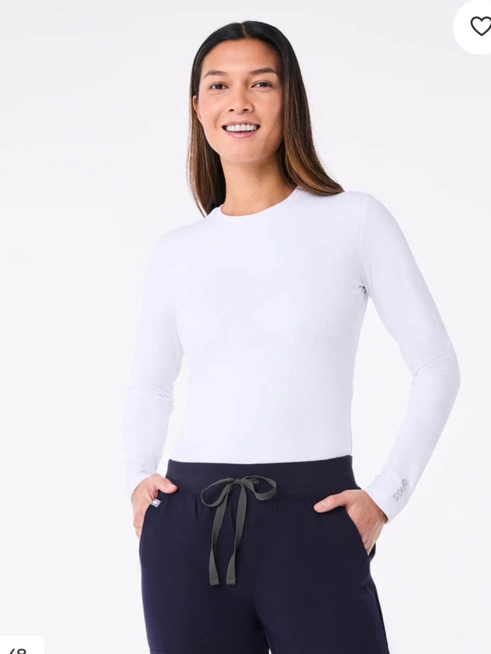 **NWOT** Figs Ribbed Longsleeve Underscrub — White